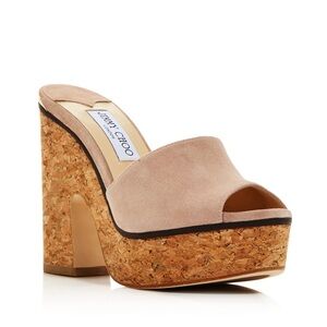 Jimmy Choo Deedee 125 High Block-Heel
Platform Slide Sandals, size 9 1/2